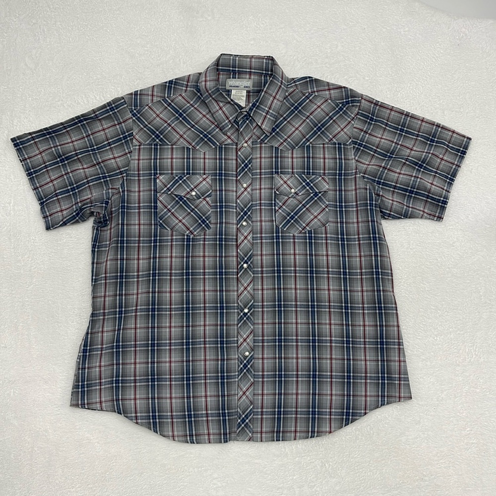 Wrangler Wrancher Pearl Snap Plaid Shirt sz 2X‎